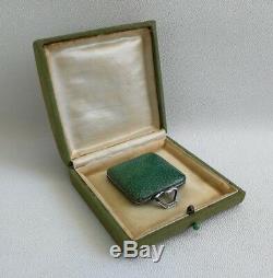 Vintage Art Deco 1930s Shagreen Miniature Travelling Folding Pocket Watch & Box