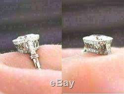 Vintage Art Deco 3.5 Ct Diamond Engagement Wedding Ring 10K White Gold Finish
