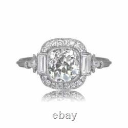 Vintage Art Deco 3.50 ct White Diamond Antique Engagement Wedding Ring Fine 925