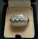 Vintage Art Deco Antique Engagement Ring 14k White Gold Over 3 Ct Round Diamond