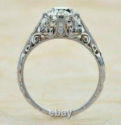 Vintage Art Deco Antique Filigree Wedding Ring 2.3Ct Diamond 925 Sterling Silver