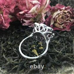 Vintage Art Deco Diamond Antique Engagement Milgrain 14k White Gold Finish Ring