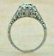 Vintage Art Deco Engagement Incredible Ring 14k White Gold Over 2.31 Ct Diamond