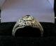 Vintage Art Deco Engagement Ring 14k White Gold Over Antique 2.1ct Diamond Ring
