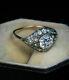 Vintage Art Deco Engagement Wedding Ring 1.9ct Round Diamond 14k White Gold Over