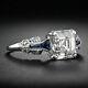 Vintage Art Deco Engagement Wedding Ring 925 Sterling Silver 3ct Asscher Diamond