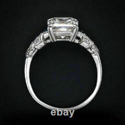 Vintage Art Deco Engagement Wedding Ring 925 Sterling Silver 3Ct Asscher Diamond