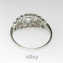 Vintage Art Deco Ring Engagement Wedding Ring 2 Ct Diamond 925 Sterling Silver