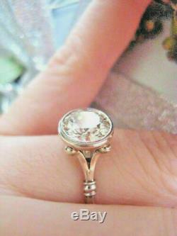 Vintage Art Deco Solitaire Engagement Ring 3Ct Round Diamond 14K White Gold Over