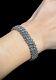 Vintage Art Deco Sterling Silver Square Cut Marcasite Three Row Bracelet 7.25 In