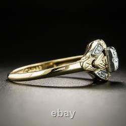 Vintage Art Deco Wedding Antique Ring 14K Yellow Gold Over 1.50 Ct Round Diamond
