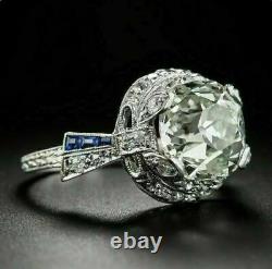 Vintage Art Nouveau Engagement Filigree Ring 2.78 Ct Diamond 14K White Gold Over