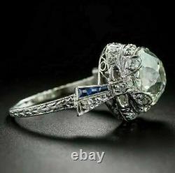 Vintage Art Nouveau Engagement Filigree Ring 2.78 Ct Diamond 14K White Gold Over