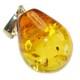 Vintage Baltic Amber Pendant 925 Sterling Silver Handmade Brown 1 3/4