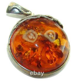 Vintage Beauty authentic Baltic Amber. 925 Sterling Silver handcrafted pendant
