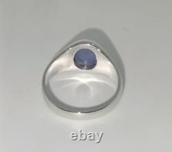 Vintage Blue Lindy Star, Blue Star Sapphire Silver Ring, 925 Sterling Silver
