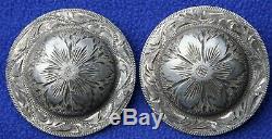 Vintage Bohlin Sterling Silver Western Bridle Headstall Conchos Rosettes 2