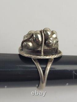 Vintage Brutalist Ring Modernist Shadow Bubbles Sterling Silver Size 7.75