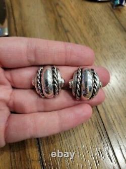 Vintage Carol Henry Designs Sterling Silver Clip Earrings
