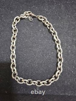 Vintage Carolyn Pollack. 925 Sterling Heavy Rope Twist Link Necklace