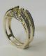 Vintage Cathedral Ring Guard Solitaire Diamond Enhancer 14k Yellow Gold Over 925