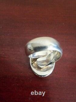 Vintage Charles Albert Fine Sterling Silver Oval Agate Ring. Size 7. 15.62grs
