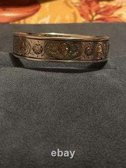 Vintage Cherub Bangle Bracelet- Stamp Rubbed Off But Tests Sterling 31 grams