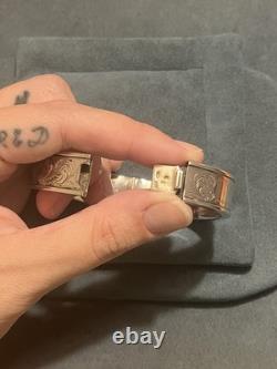 Vintage Cherub Bangle Bracelet- Stamp Rubbed Off But Tests Sterling 31 grams