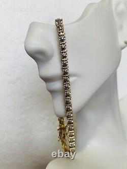 Vintage China 14K Gold Over 925 Sterling Silver Double Clasp Tennis Bracelet 7.5