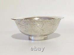 Vintage Chinese Export Sterling Silver Bowl Marked Wai Kee Hong Kong 1940