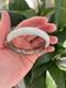 Vintage Chinese Sterling Silver Light Green Jade Bangle Bracelet