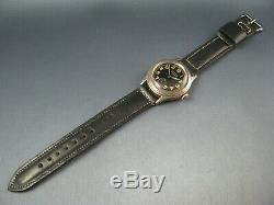 Vintage Crawford WW2 Era Military Style Sterling Silver Mens Watch 7J 1940s