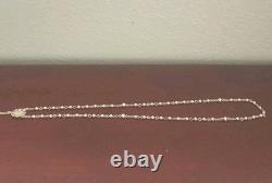 Vintage Creed Sterling Silver Crucifix Madonna Beads Rosary Necklace. 24. 19grs