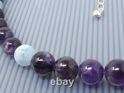 Vintage DTR Jay King Sterling Silver Purple Amethyst Beaded Necklace 21
