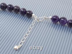Vintage DTR Jay King Sterling Silver Purple Amethyst Beaded Necklace 21