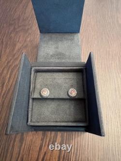 Vintage David Yurman Sterling Silver, 14K gold, Pink Topaz Cable Studs with box