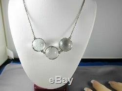 Vintage Deco Pools of Light Rock Crystal Quartz Orb Sterling Necklace