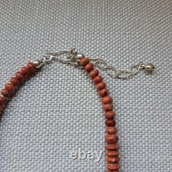 Vintage Desert Rose Trading Orange Sponge Coral & LAPIS Sterling Silver Necklace