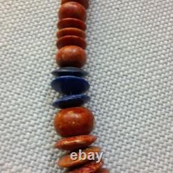 Vintage Desert Rose Trading Orange Sponge Coral & LAPIS Sterling Silver Necklace Vintage Desert Rose Trading Orange Sponge Coral & LAPIS Sterling Silver Necklace
