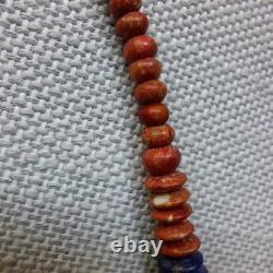 Vintage Desert Rose Trading Orange Sponge Coral & LAPIS Sterling Silver Necklace