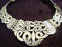 Vintage Design Taxco Mexican Sterling Silver Floral Flower Bead Necklace Mexico