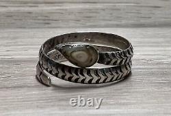 Vintage Designer Hallmarked Sterling Silver Snake Wrap Ring, Size 8.5, 2.7g