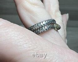 Vintage Designer Hallmarked Sterling Silver Snake Wrap Ring, Size 8.5, 2.7g