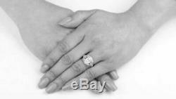 Vintage Edwardian Engagement Ring Diamond Art Deco Wedding Ring 14k Gold Over