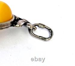 Vintage Egg Yolk Amber Sterling Silver Bracelet Butterscotch