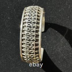 Vintage Egyptian Revival Ankh Sterling Silver Cuff Bracelet 7.5