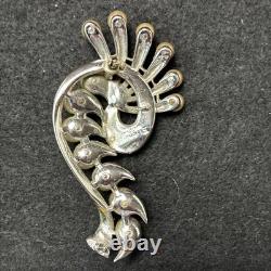 Vintage Eisenberg Original Signed Sterling Silver Fur Clip WWII Era