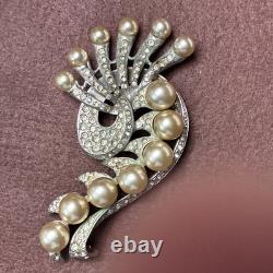 Vintage Eisenberg Original Signed Sterling Silver Fur Clip WWII Era