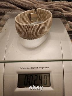 Vintage Elegant Modernist Silver Flexible Cuff Bracelet 7