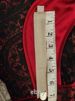 Vintage Elegant Modernist Silver Flexible Cuff Bracelet 7